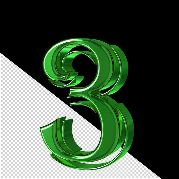PSD visão do símbolo verde da direita número 3