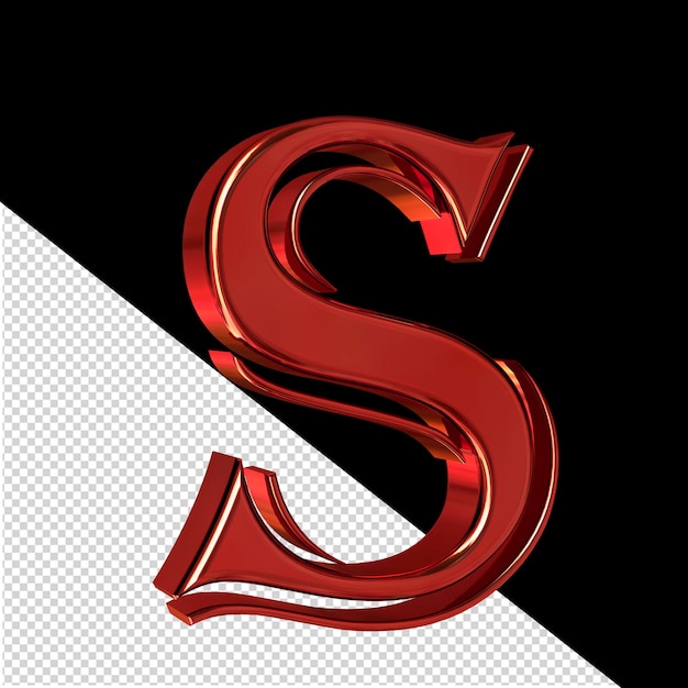 Visão do símbolo vermelho da letra esquerda s