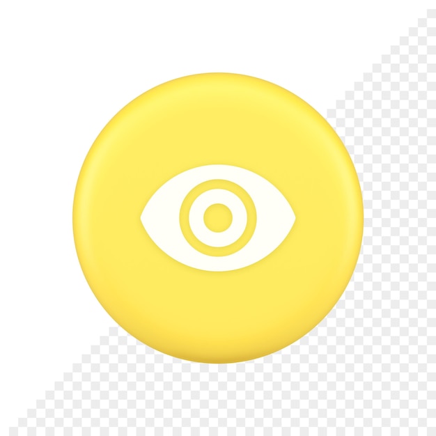 PSD visibilidade do botão do olho pesquisando aplicativo da web de lente óptica ícone de aplicativo 3d