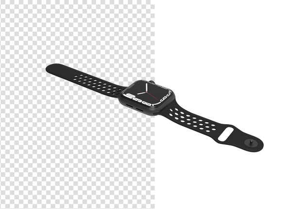 Visión angular de reloj inteligente sin sombra renderizado en 3D