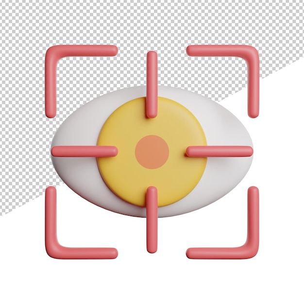Visione Target Focus vista frontale 3 rendering icona illustrazione su sfondo trasparente
