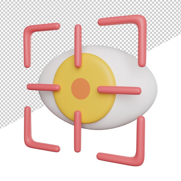 Visione Target Focus vista laterale 3 rendering icona illustrazione su sfondo trasparente
