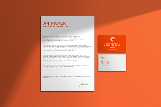 Visitenkarte mit A4-Papiermodell