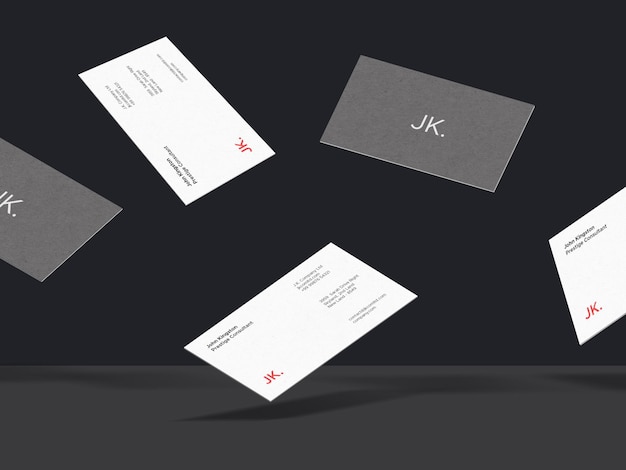 PSD visitenkarten mockup levitation