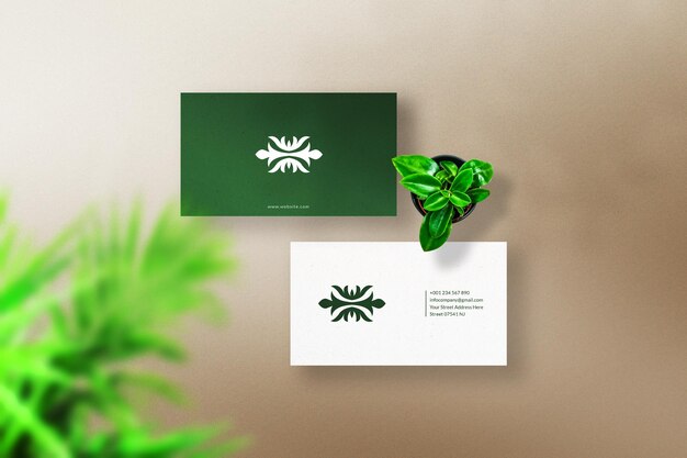 Visitenkarten-mockup mit luxus-logo