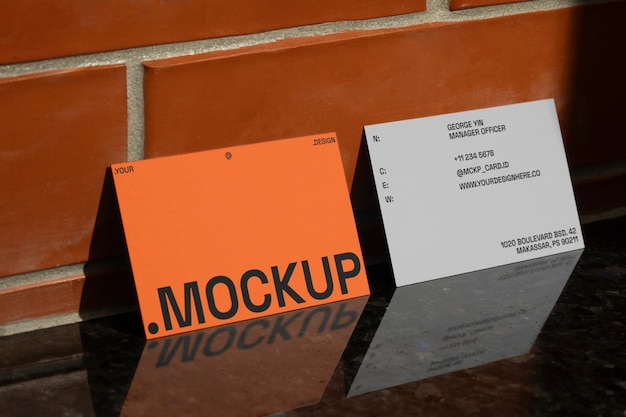 PSD visitenkarten-mockup mit schatten