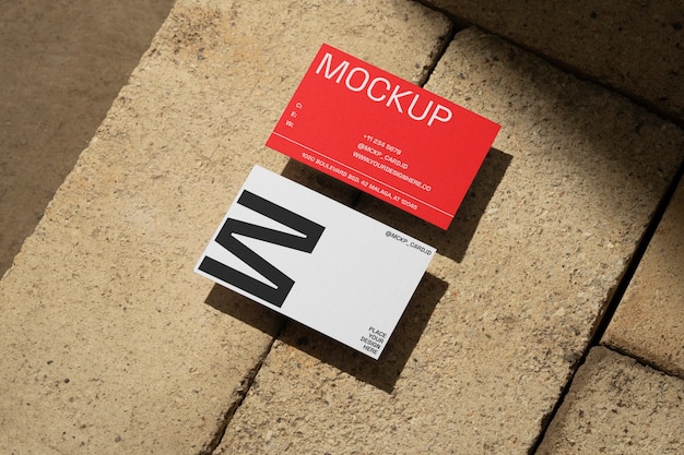 Visitenkarten-Mockup mit Schatten
