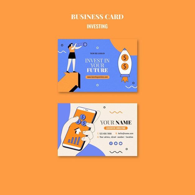 Visitenkartenvorlage für Investitionen illustriert
