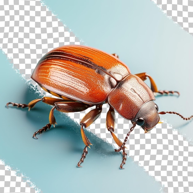 Vista aérea aislada de un escarabajo sobre un fondo transparente