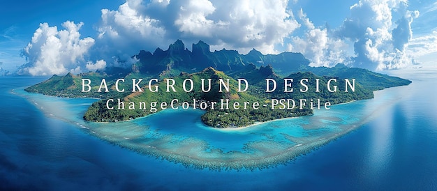 Vista aerea dell'isola Lush con acque cristalline