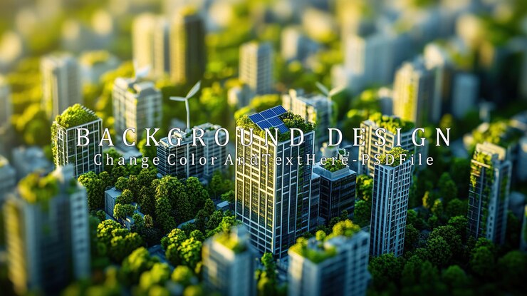 PSD vista aérea de un paisaje urbano verde con edificios y renovaciones