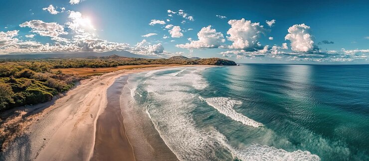 PSD vista aérea de una playa