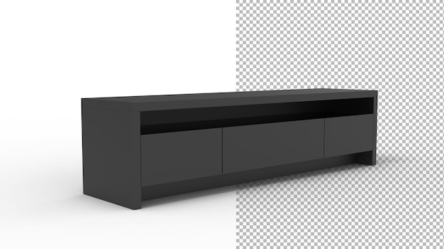 Vista de ángulo de gabinete de acero con sombra 3d render