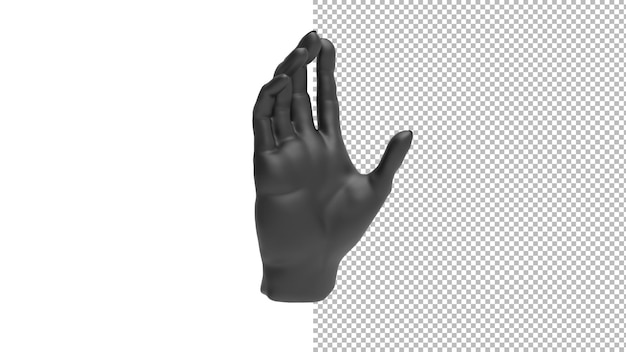 PSD vista de ángulo de mano sin render 3d de sombra