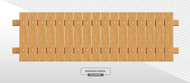 Vista de arriba hacia abajo de una valla de madera en 3D