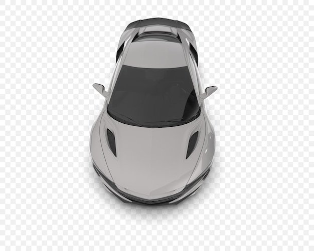 Vista de arriba de un automóvil deportivo plateado
