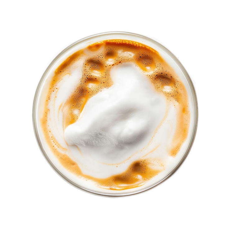 PSD vista dall'alto del caffè latte art