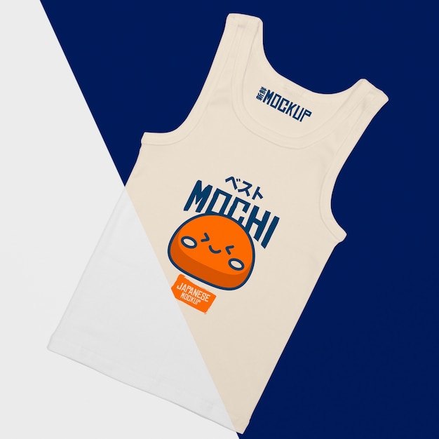 Vista dall'alto del simpatico mock-up del concetto di t-shirt