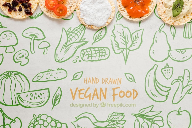 Vista dall'alto delizioso concetto di cibo vegano