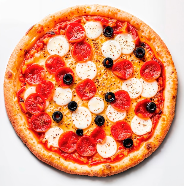 Vista dall'alto di una deliziosa pizza