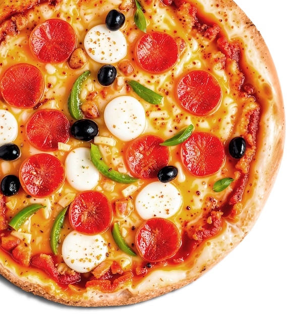 Vista dall'alto di una deliziosa pizza