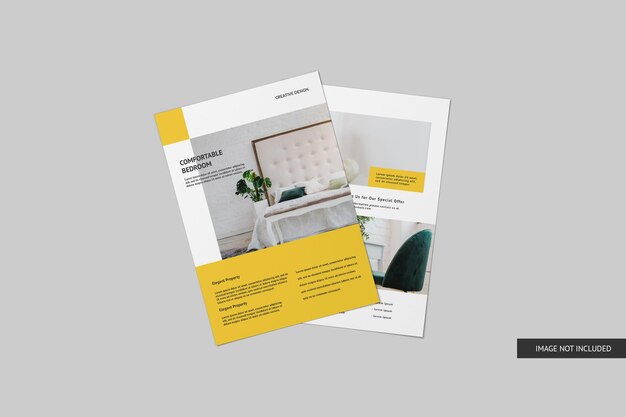Vista dall'alto Flyer Mockup Design isolato