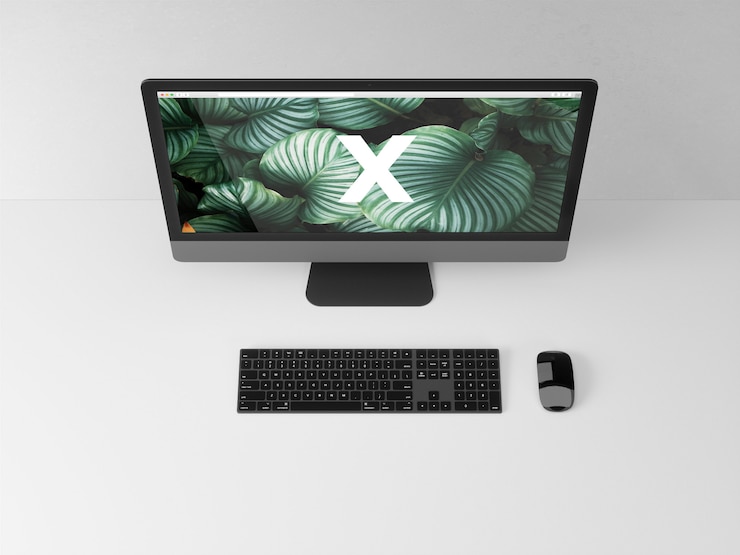 PSD vista dall&#39;alto mockup a schermo singolo 2018