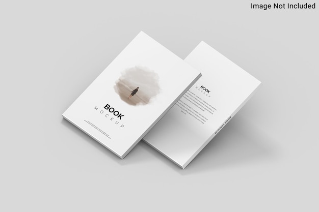 Vista dall'alto su Book Mockup nel rendering 3D