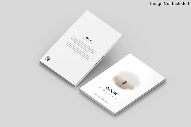 Vista dall'alto su Book Mockup nel rendering 3D