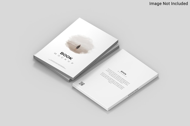 Vista dall'alto su Book Mockup nel rendering 3D
