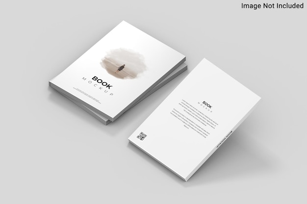 Vista dall'alto su Book Mockup nel rendering 3D