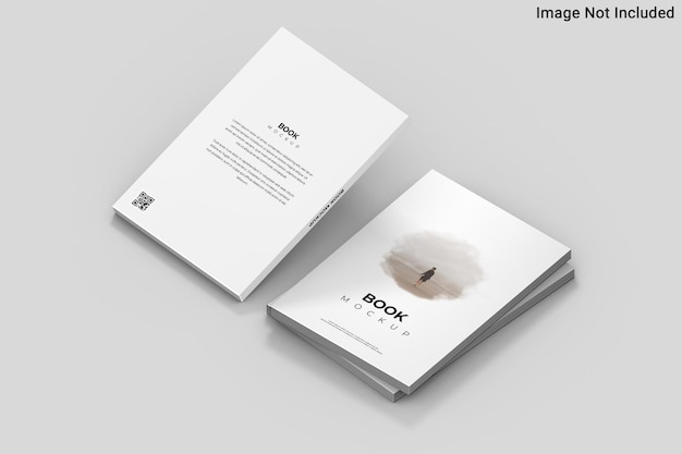 Vista dall'alto su Book Mockup nel rendering 3D