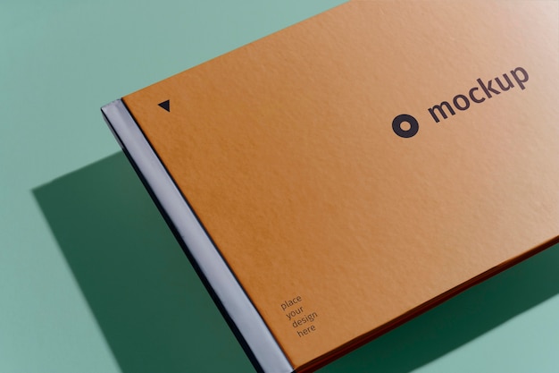 Vista dall'alto sul design del mockup del libro di marca