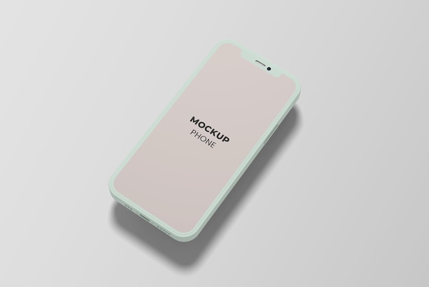 Vista dall'alto sul mockup del telefono