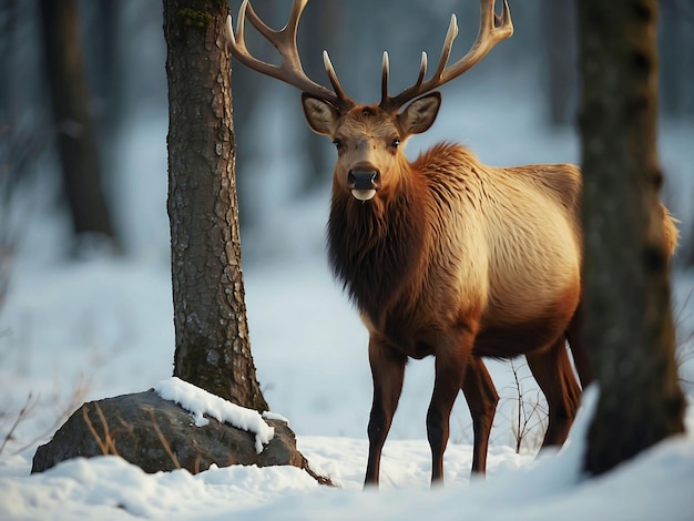 Vista de alces selvagens na natureza