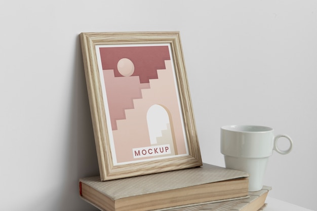 Vista del telaio verticale con decorazioni di interior design