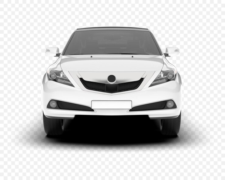 PSD vista delantera del coche blanco