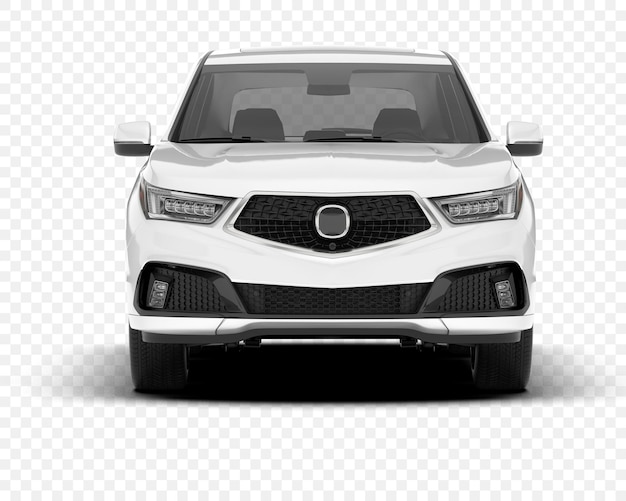 Vista delantera de un SUV blanco