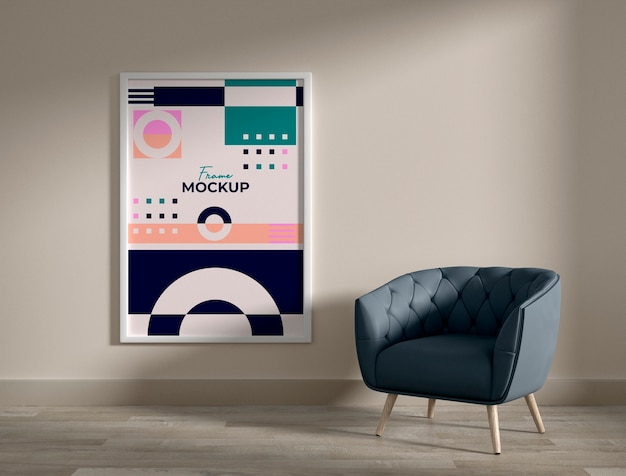 Vista dell'interno della stanza con mobili e decorazioni