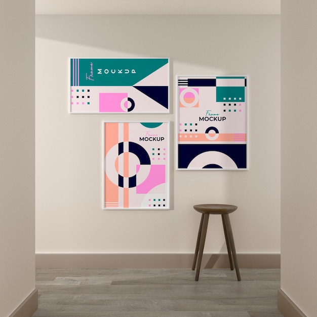 Vista dell'interno della stanza con mobili e decorazioni