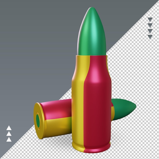 Vista derecha de representación de la bandera de Malí de bala 3d