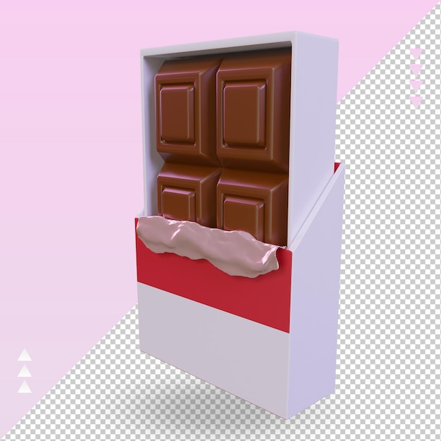 Vista derecha de la representación de la bandera de mónaco del chocolate 3d