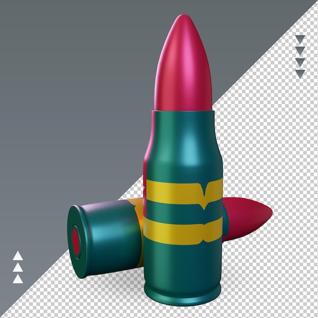 Vista derecha de representación de la bandera de Togo de bala 3d