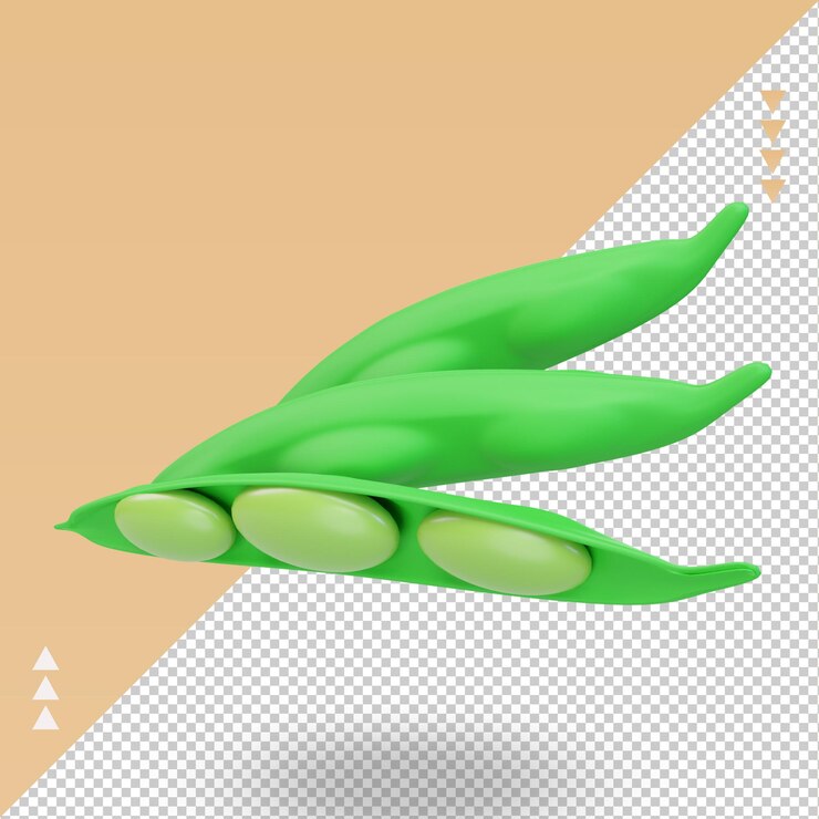 PSD vista derecha de representación de edamame de comida asiática 3d