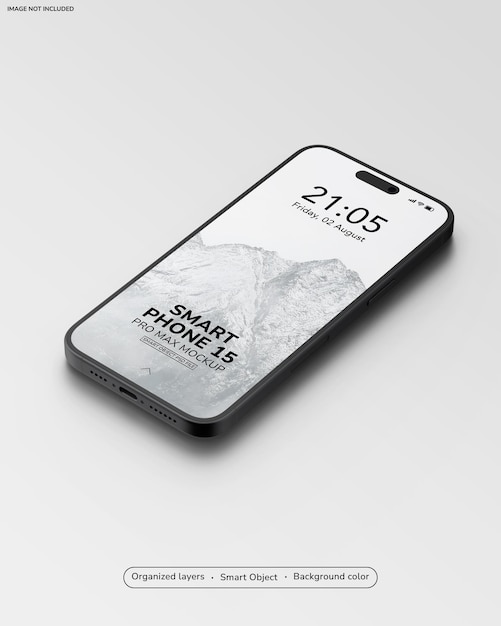 Vista di modello di smartphone premium in alto