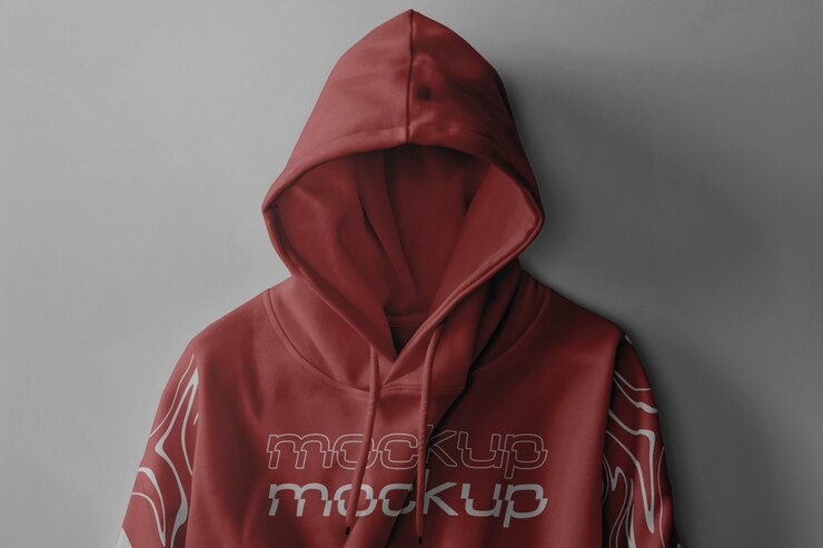 PSD vista del diseño de la maqueta de la sudadera