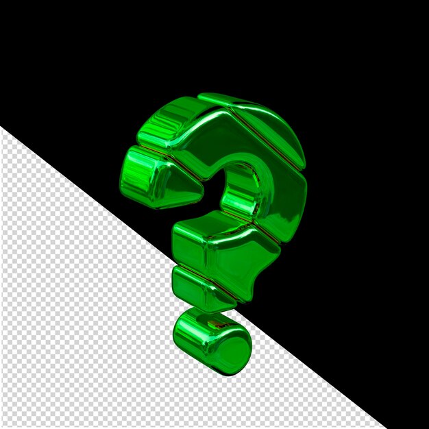 Vista do símbolo 3d do bloco diagonal verde da esquerda