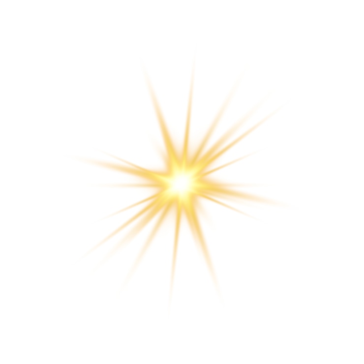 PSD vista de la estrella amarilla brillante