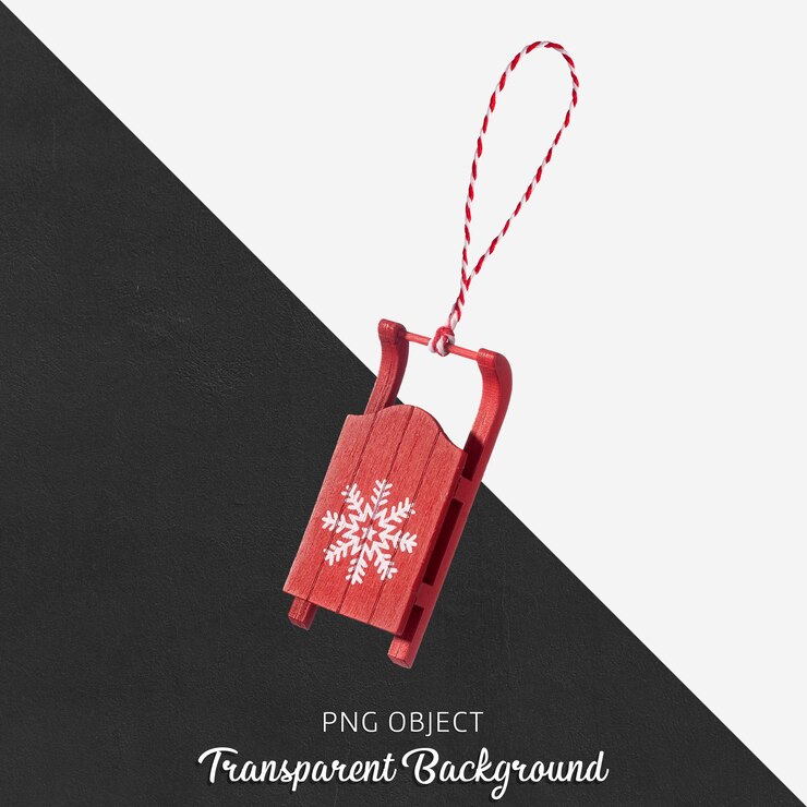 PSD vista frontal del adorno de navidad aislado