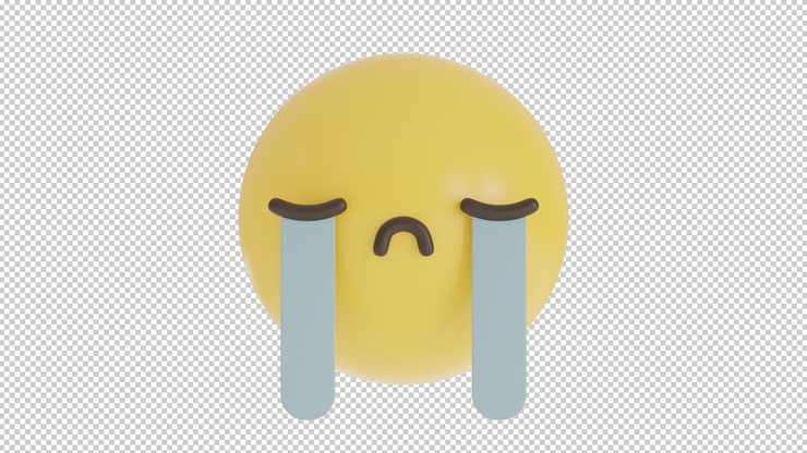 PSD vista frontal chorando 2 emoji png